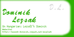 dominik lezsak business card